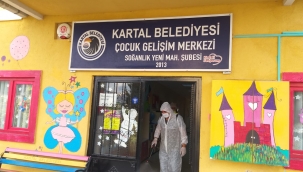 Yeni Eğitim Öğretim Yılı Öncesi Kartal Belediyesi Kreşleri Dezenfekte Edildi